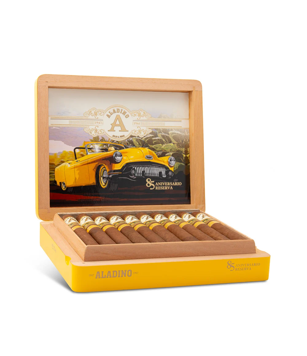 Aladino 85 Aniversario Reserva Toro Cigar Box of 20 close-up from AuCigars, premium Cuban cigar
