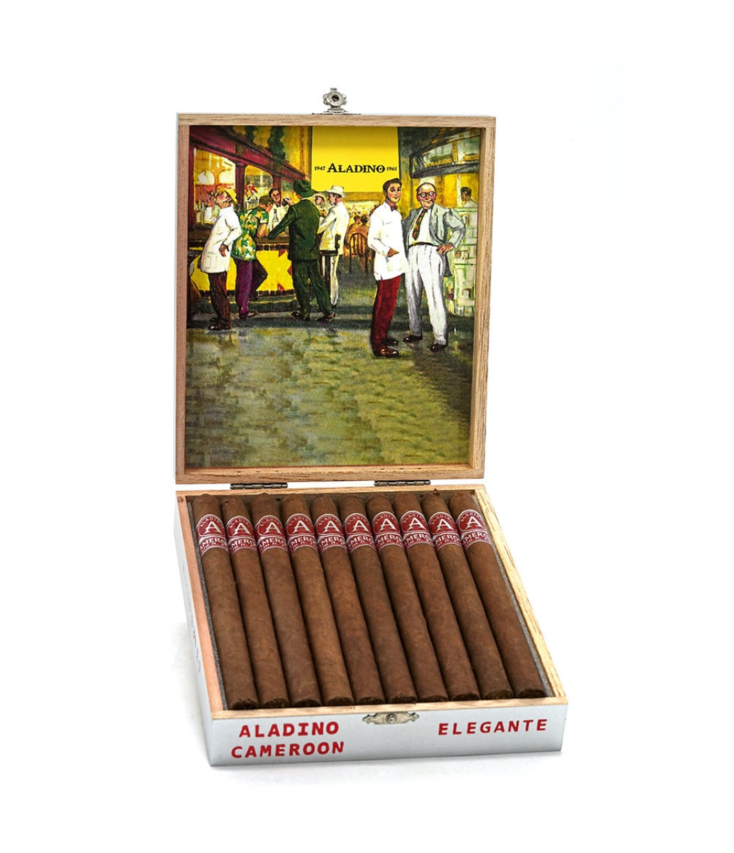 Aladino Cameroon Elegante Cigar Box of 20 close-up from AuCigars, premium Cuban cigar