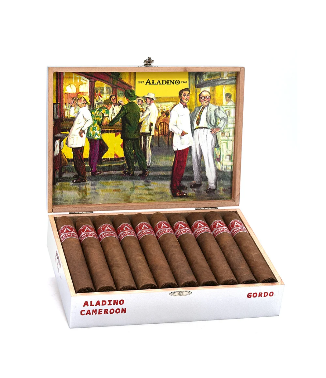 Aladino Cameroon Gordo Cigar Box of 20 close-up from AuCigars, premium Cuban cigar