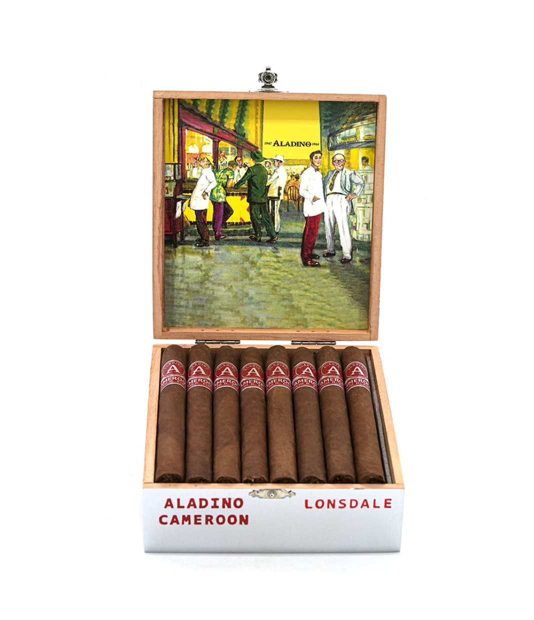 Aladino Cameroon Lonsdale Cigar Box View 3 from AuCigars, premium Cuban cigar