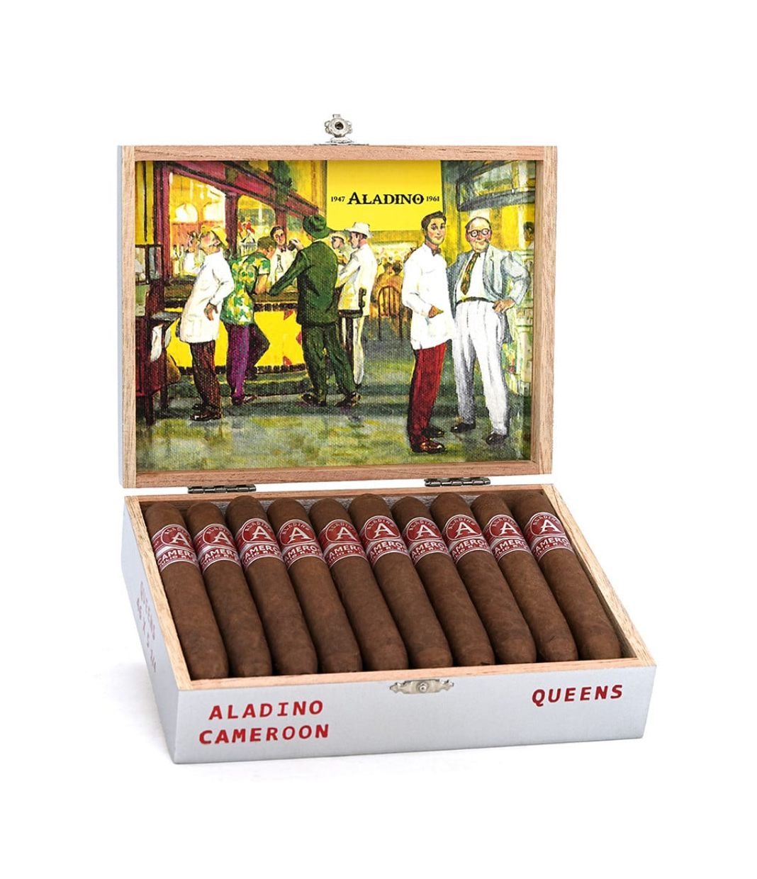 Aladino Cameroon Queens Perfecto Cigar Box of 20 close-up from AuCigars, premium Cuban cigar