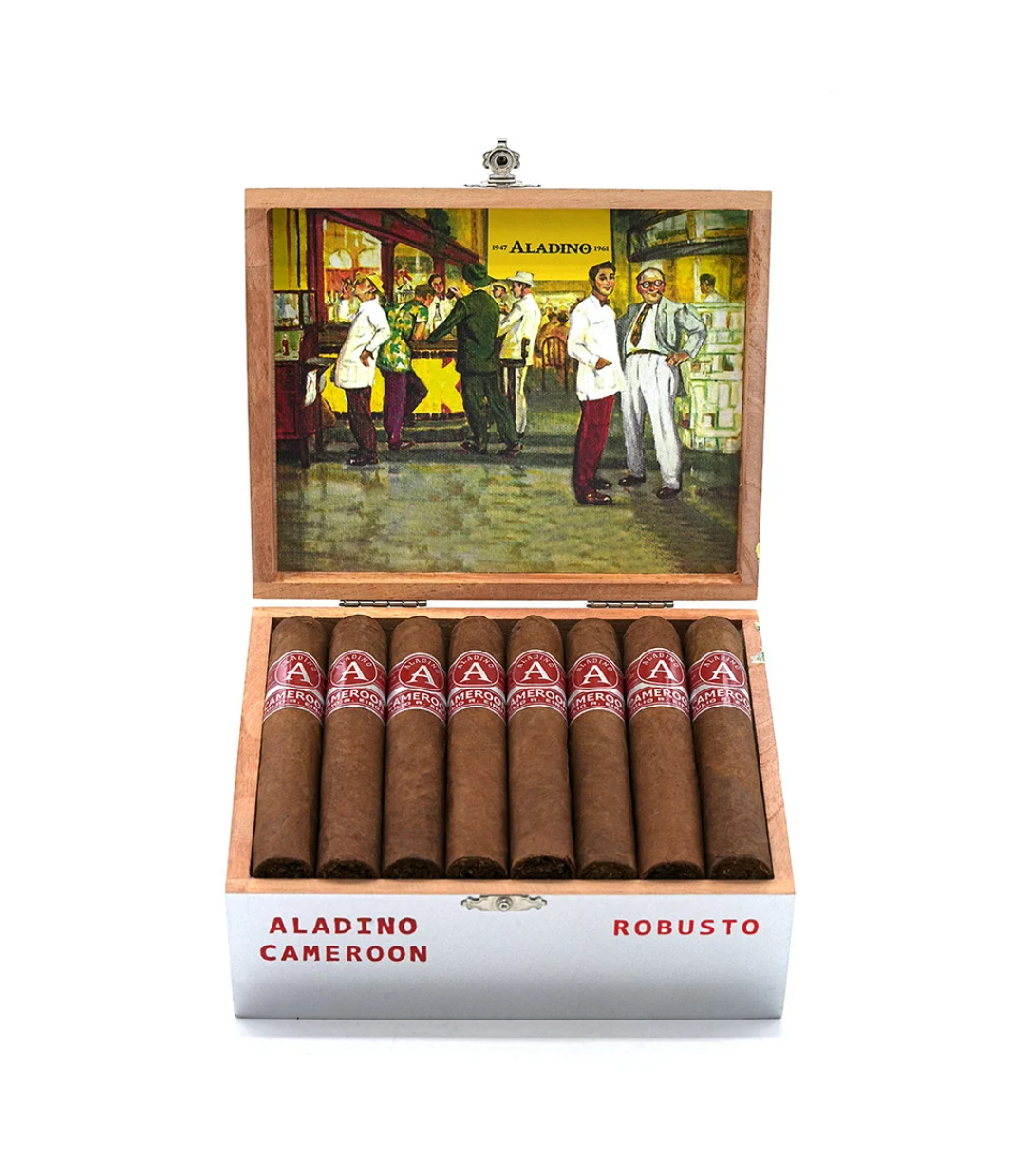 Aladino Cameroon Robusto Cigar Box View 3 from AuCigars, premium Cuban cigar