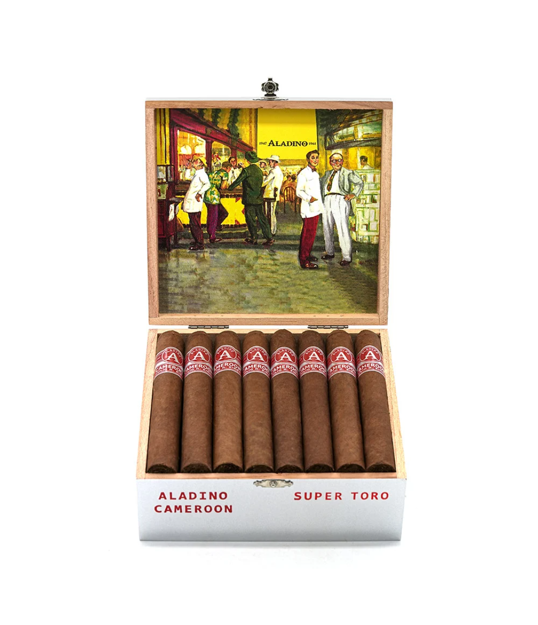 Aladino Cameroon Super Toro Cigar Box View 3 from AuCigars, premium Cuban cigar