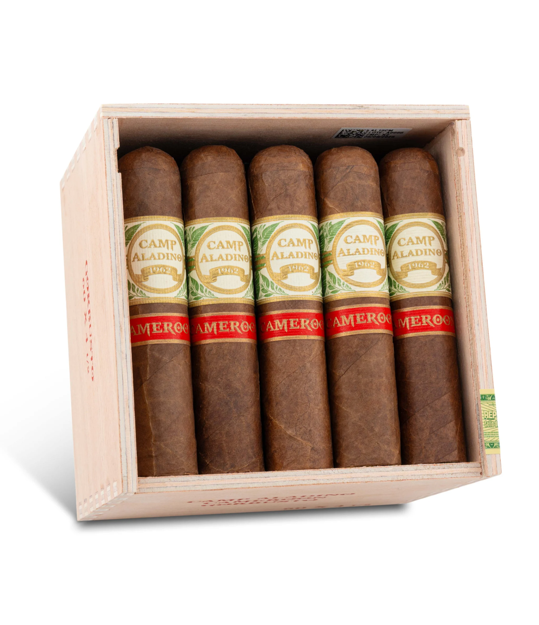 Aladino Camp Aladino Cameroon Gorbusto Cigar Box of 20 close-up from AuCigars, premium Cuban cigar
