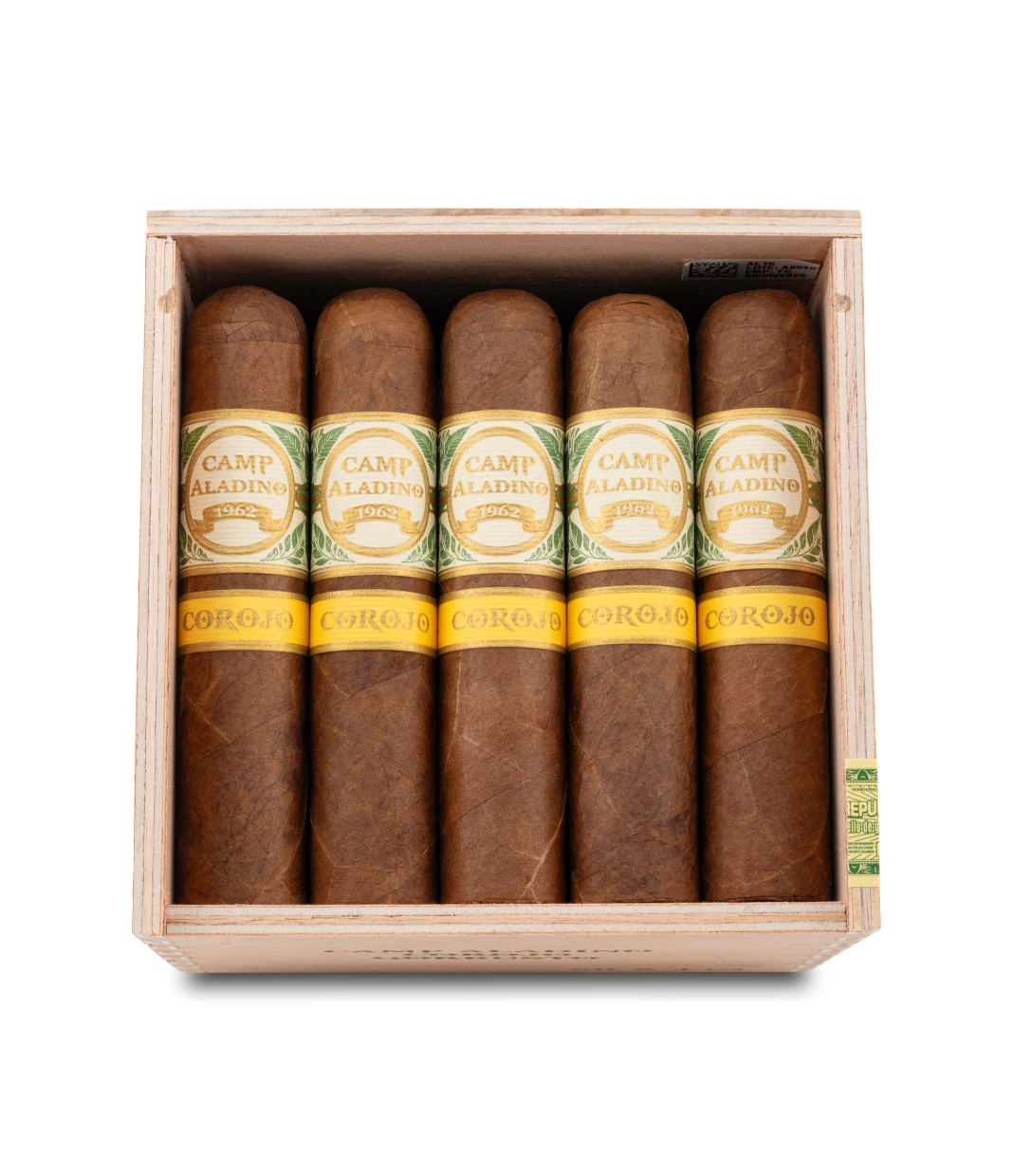 Aladino Camp Aladino Corojo Gorbusto Cigar Box View 2 from AuCigars, premium Cuban cigar