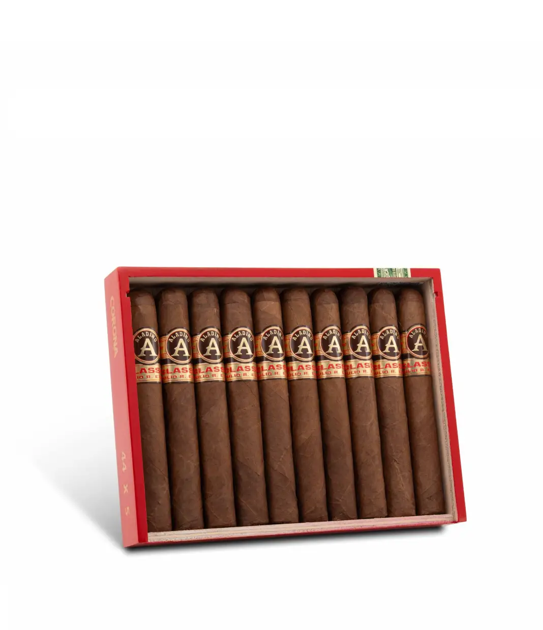 Aladino Classic Corona Cigar Box of 10 close-up from AuCigars, premium Cuban cigar