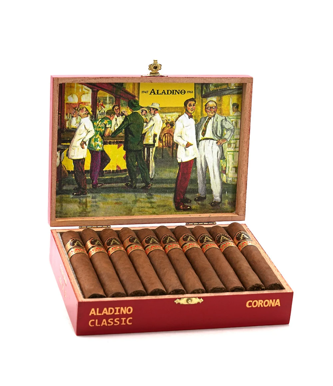 Aladino Classic Corona Cigar Box of 20 close-up from AuCigars, premium Cuban cigar