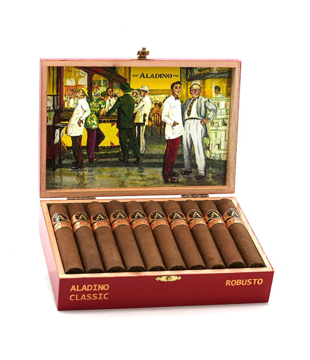 Aladino Classic Robusto Cigar Box of 20 close-up from AuCigars, premium Cuban cigar