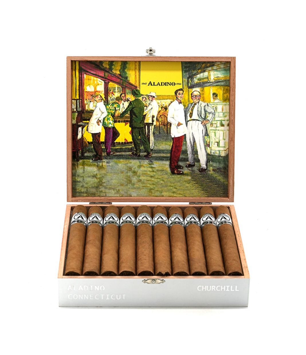 Aladino Connecticut Churchill Cigar Box View 3 from AuCigars, premium Cuban cigar