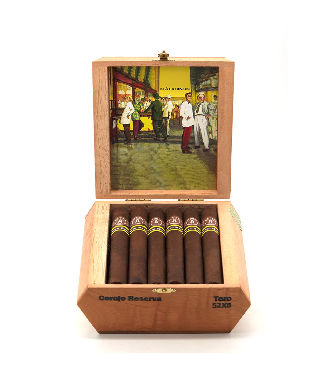 Aladino Corojo Reserva Toro Cigar Box View 3 from AuCigars, premium Cuban cigar