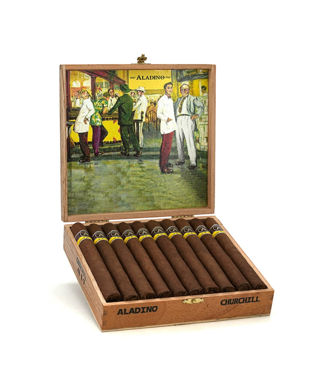 Aladino Corojo Churchill Cigar Box of 20 close-up from AuCigars, premium Cuban cigar