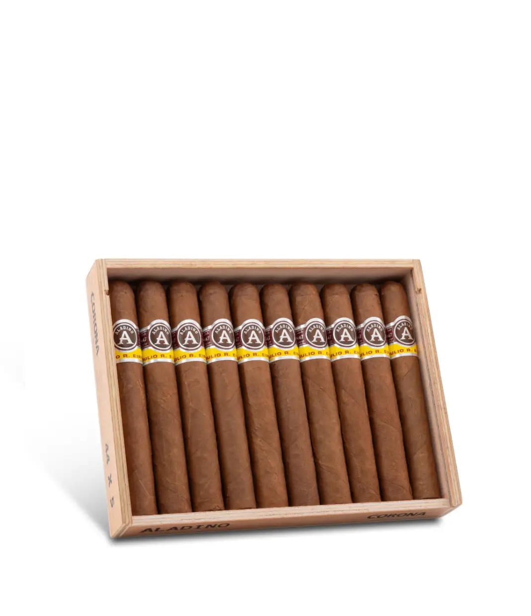 Aladino Corojo Corona Cigar Box of 10 close-up from AuCigars, premium Cuban cigar