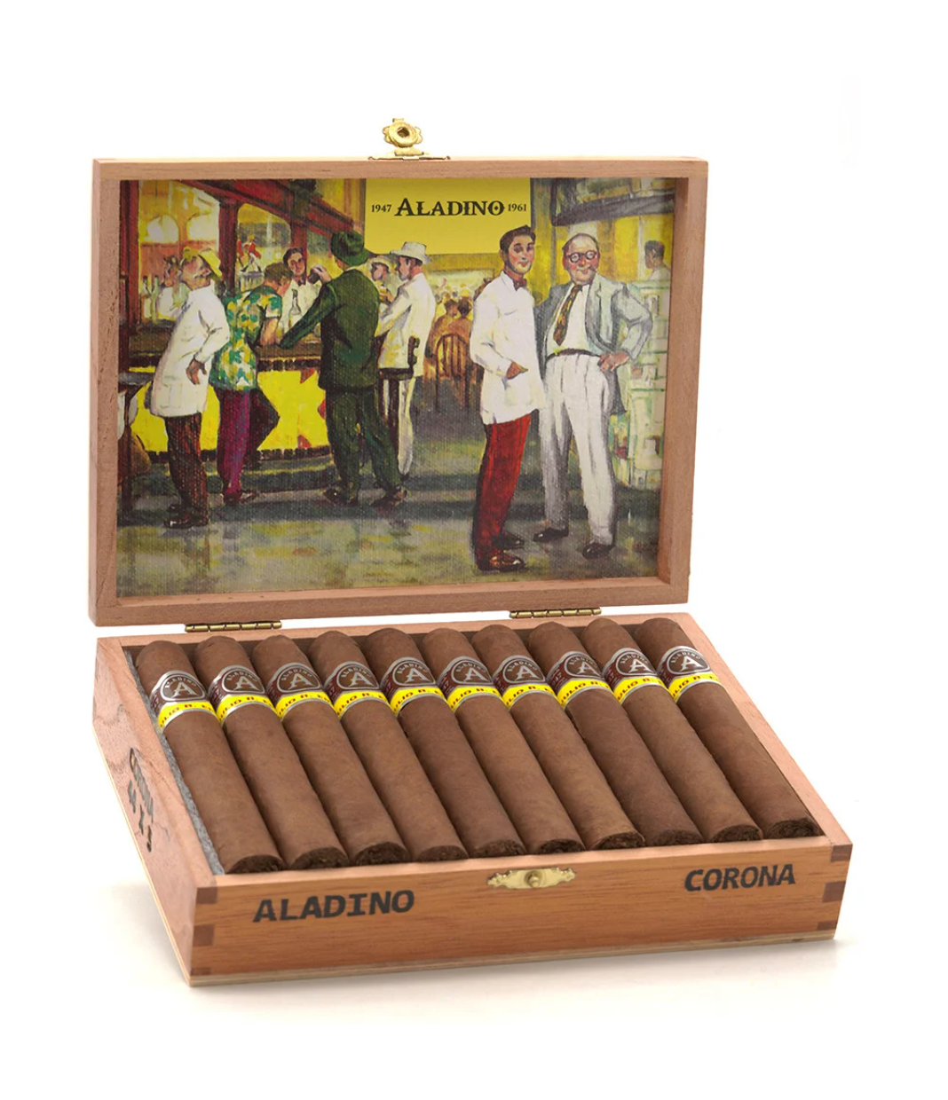 Aladino Corojo Corona Cigar Box of 20 close-up from AuCigars, premium Cuban cigar