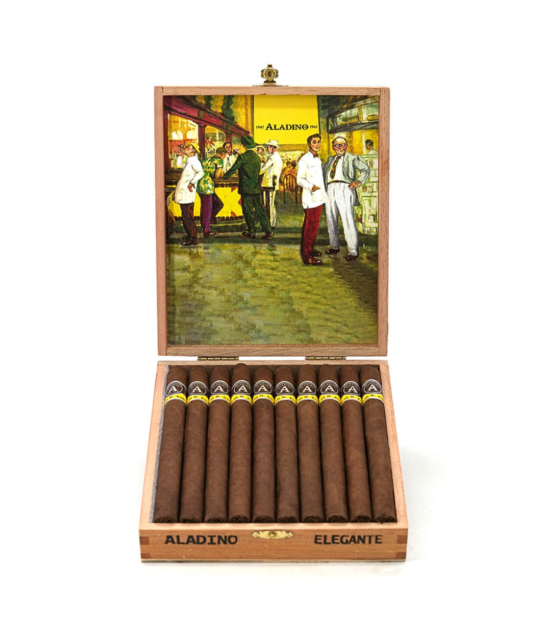 Aladino Corojo Elegante Cigar Box View 3 from AuCigars, premium Cuban cigar