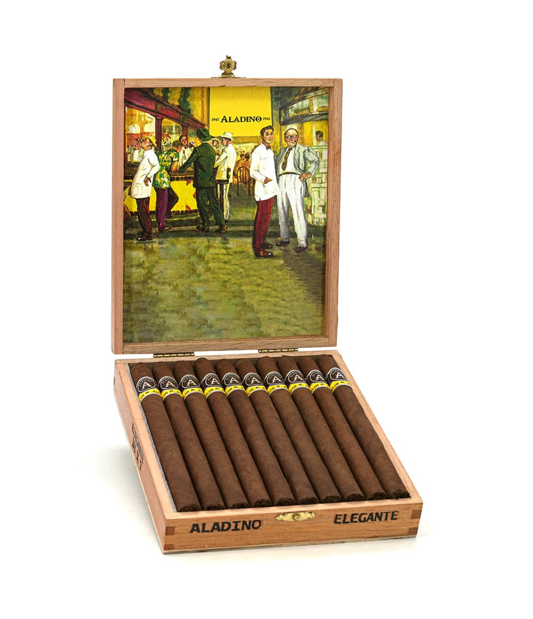 Aladino Corojo Elegante Cigar Box of 20 close-up from AuCigars, premium Cuban cigar