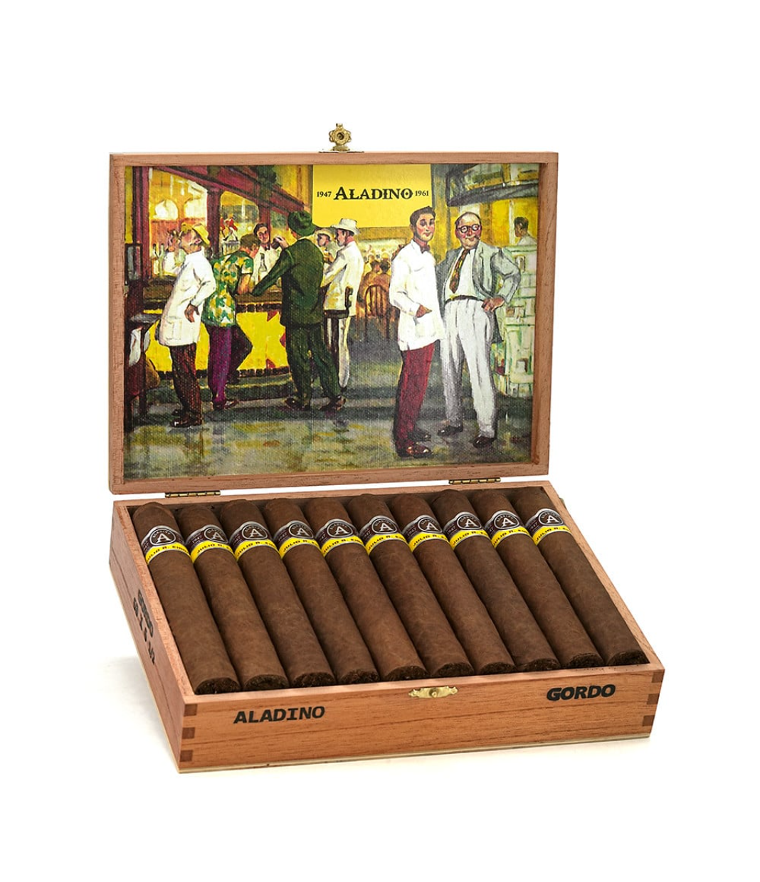 Aladino Corojo Gordo Cigar Box of 20 close-up from AuCigars, premium Cuban cigar