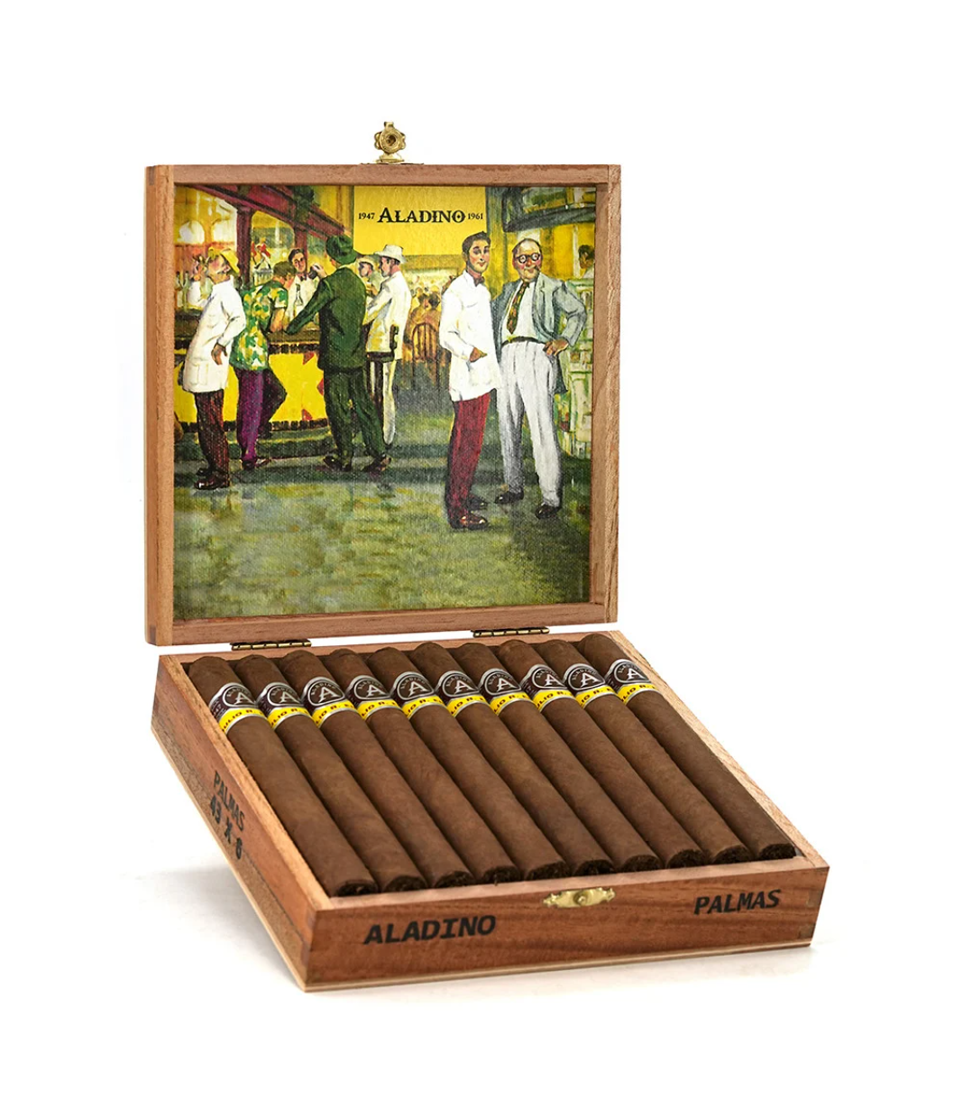 Aladino Corojo Palmas Cigar Box of 20 close-up from AuCigars, premium Cuban cigar