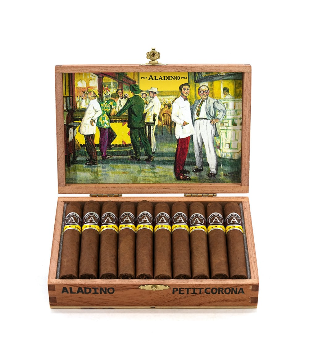 Aladino Corojo Petit Corona Cigar Box View 3 from AuCigars, premium Cuban cigar