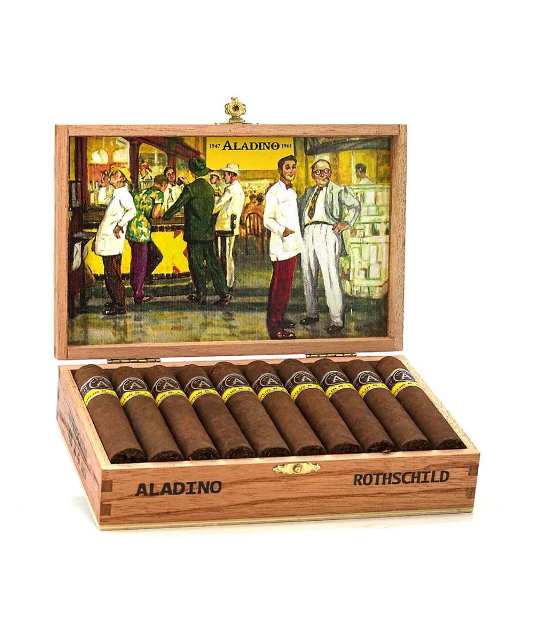 Aladino Corojo Rothschild Cigar Box of 20 close-up from AuCigars, premium Cuban cigar