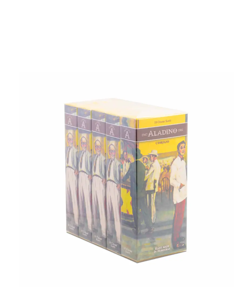 Aladino Corojo Santi Cigar Box of 5 X 10 close-up from AuCigars, premium Cuban cigar