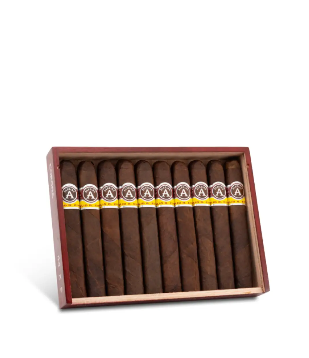 Aladino Maduro Corona Cigar Box of 10 close-up from AuCigars, premium Cuban cigar