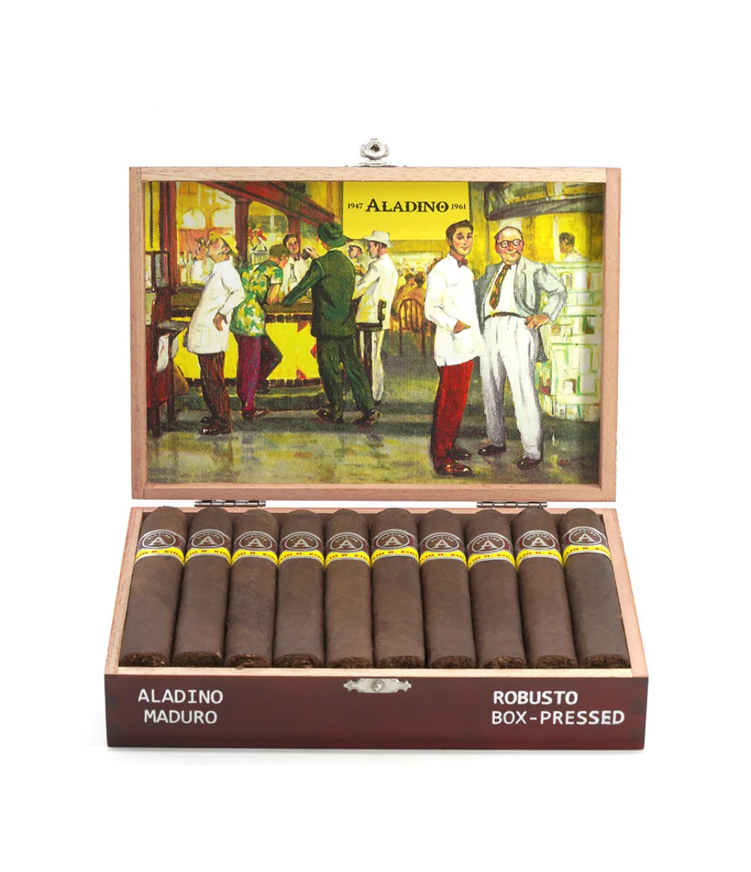 Aladino Maduro Robusto Cigar Box View 3 from AuCigars, premium Cuban cigar