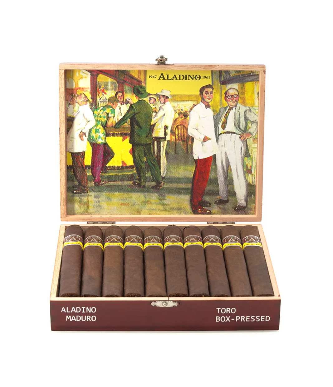 Aladino Maduro Toro Cigar Box View 3 from AuCigars, premium Cuban cigar