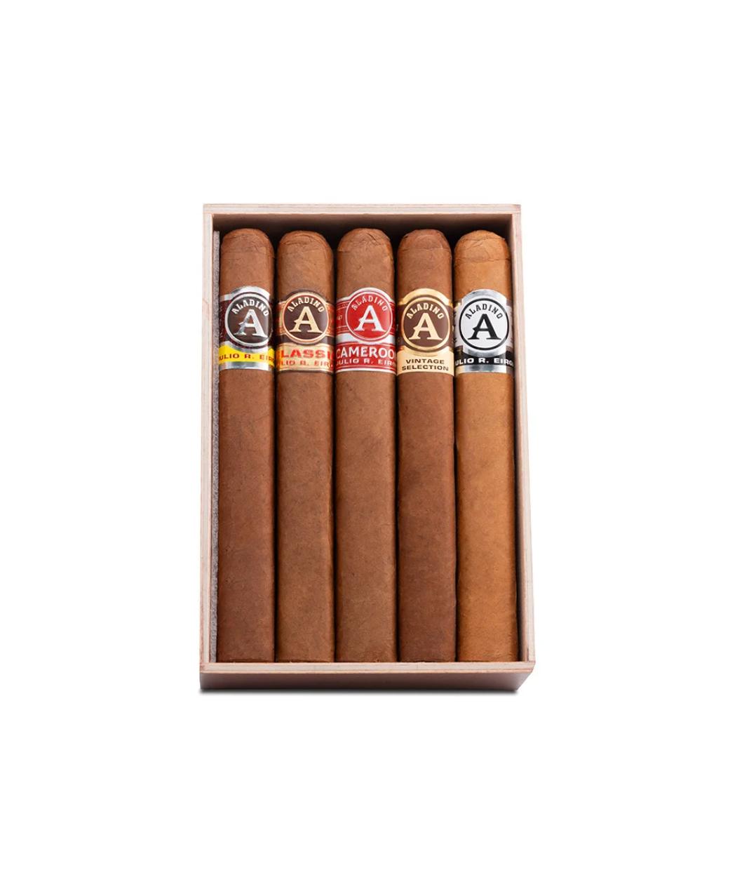 Aladino The Box-Pressed Collection Sampler Cigar Box View 3 from AuCigars, premium Cuban cigar