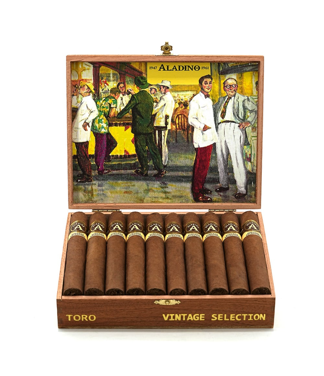 Aladino Vintage Selection Toro Cigar Box View 3 from AuCigars, premium Cuban cigar