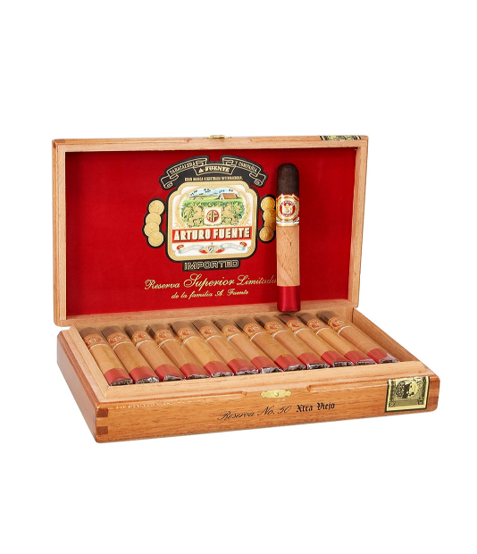 Arturo Fuente Anejo No.50 Cigar Box of 25 close-up from AuCigars, premium Cuban cigar