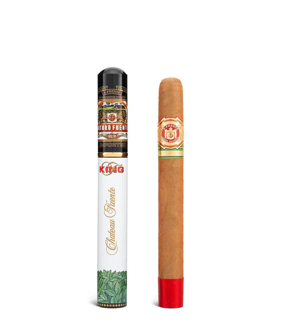 Arturo Fuente Chateau Fuente King T Tube Cigar close-up from AuCigars, premium Cuban cigar