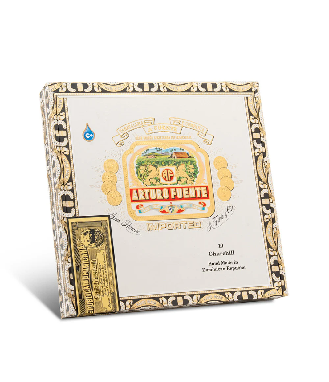 Arturo Fuente Churchill 10'S Cigar Box View 3 from AuCigars, premium Cuban cigar