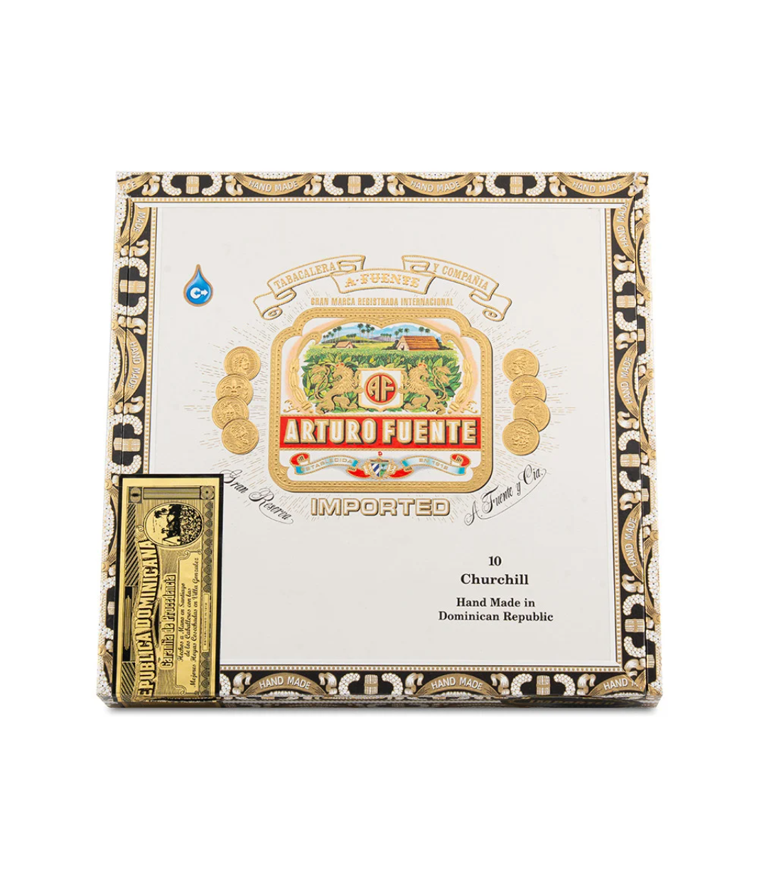 Arturo Fuente Churchill 10'S Cigar Box View 4 from AuCigars, premium Cuban cigar