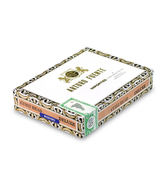 Arturo Fuente Curly Head De Luxe Maduro Cigar Box View 2 from AuCigars, premium Cuban cigar