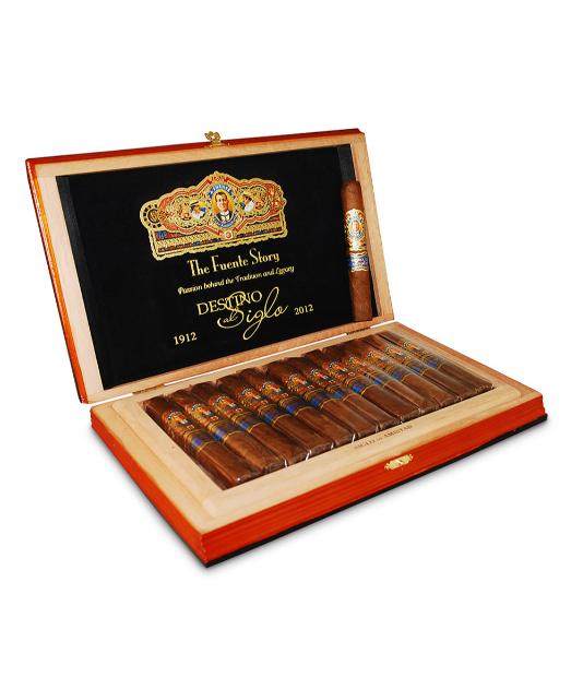 Arturo Fuente Destino Al Siglo De Amistad Cigar Box of 13 close-up from AuCigars, premium Cuban cigar