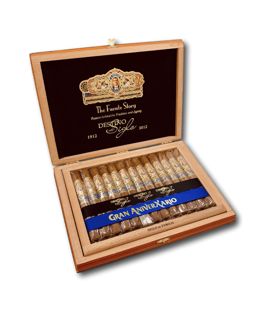 Arturo Fuente Destino Al Siglo De Familias Cigar Box of 13 close-up from AuCigars, premium Cuban cigar