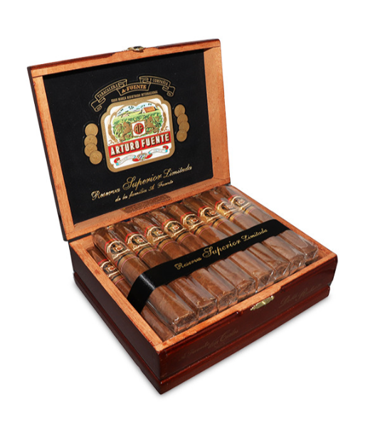 Arturo Fuente Don Carlos Double Robusto Cigar Box of 25 close-up from AuCigars, premium Cuban cigar