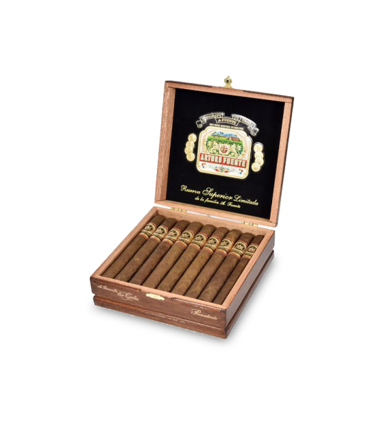Arturo Fuente Don Carlos Presidente Toro Cigar Box of 25 close-up from AuCigars, premium Cuban cigar