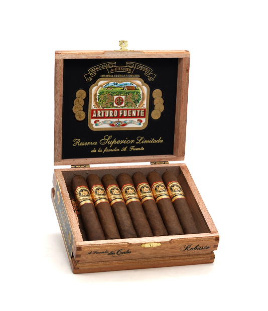 Arturo Fuente Don Carlos Robusto (15 Pack) Cigar Box of 15 close-up from AuCigars, premium Cuban cigar
