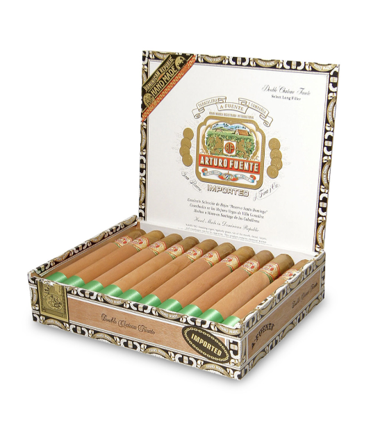 Arturo Fuente Double Chateau Fuente Cigar Box of 20 close-up from AuCigars, premium Cuban cigar