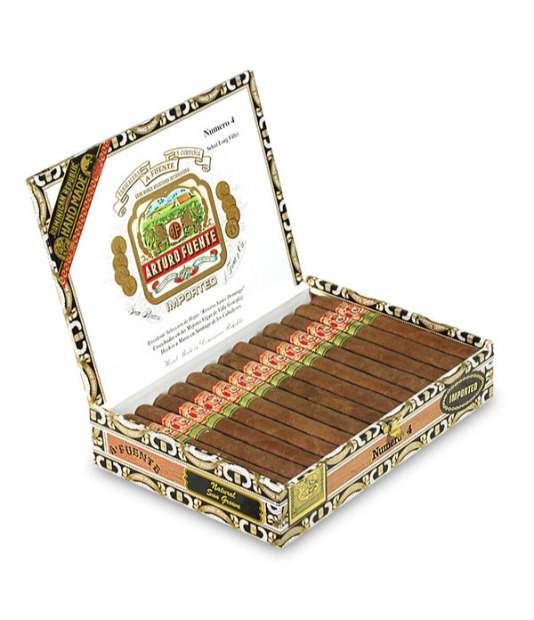 Arturo Fuente Gran Reserva Corona Numero 4 Cigar Box of 25 close-up from AuCigars, premium Cuban cigar