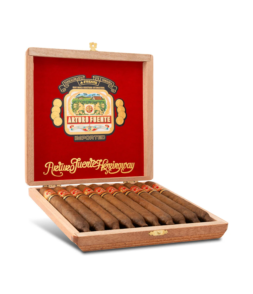 Arturo Fuente Hemingway Classic (10's) Cigar Box of 10 close-up from AuCigars, premium Cuban cigar