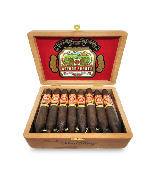 Arturo Fuente Hemingway Short Story Maduro Cigar Box of 25 close-up from AuCigars, premium Cuban cigar