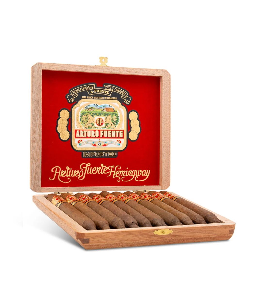 Arturo Fuente Hemingway Signature 10'S Cigar Box of 10 close-up from AuCigars, premium Cuban cigar