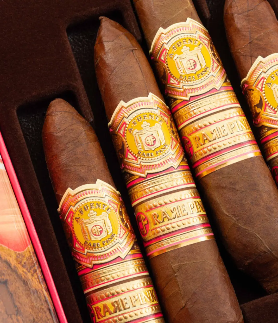 Arturo Fuente Rare Pink Vintage 1960's Series Work of Art Cigar Box View 2 from AuCigars, premium Cuban cigar