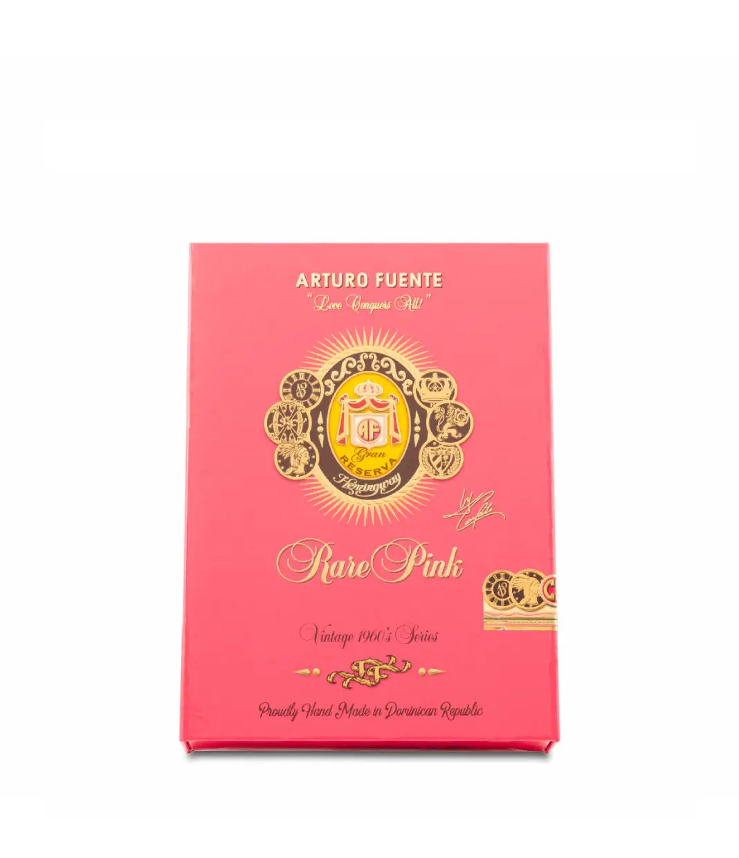 Arturo Fuente Rare Pink Vintage 1960's Series Work of Art Cigar Box View 3 from AuCigars, premium Cuban cigar