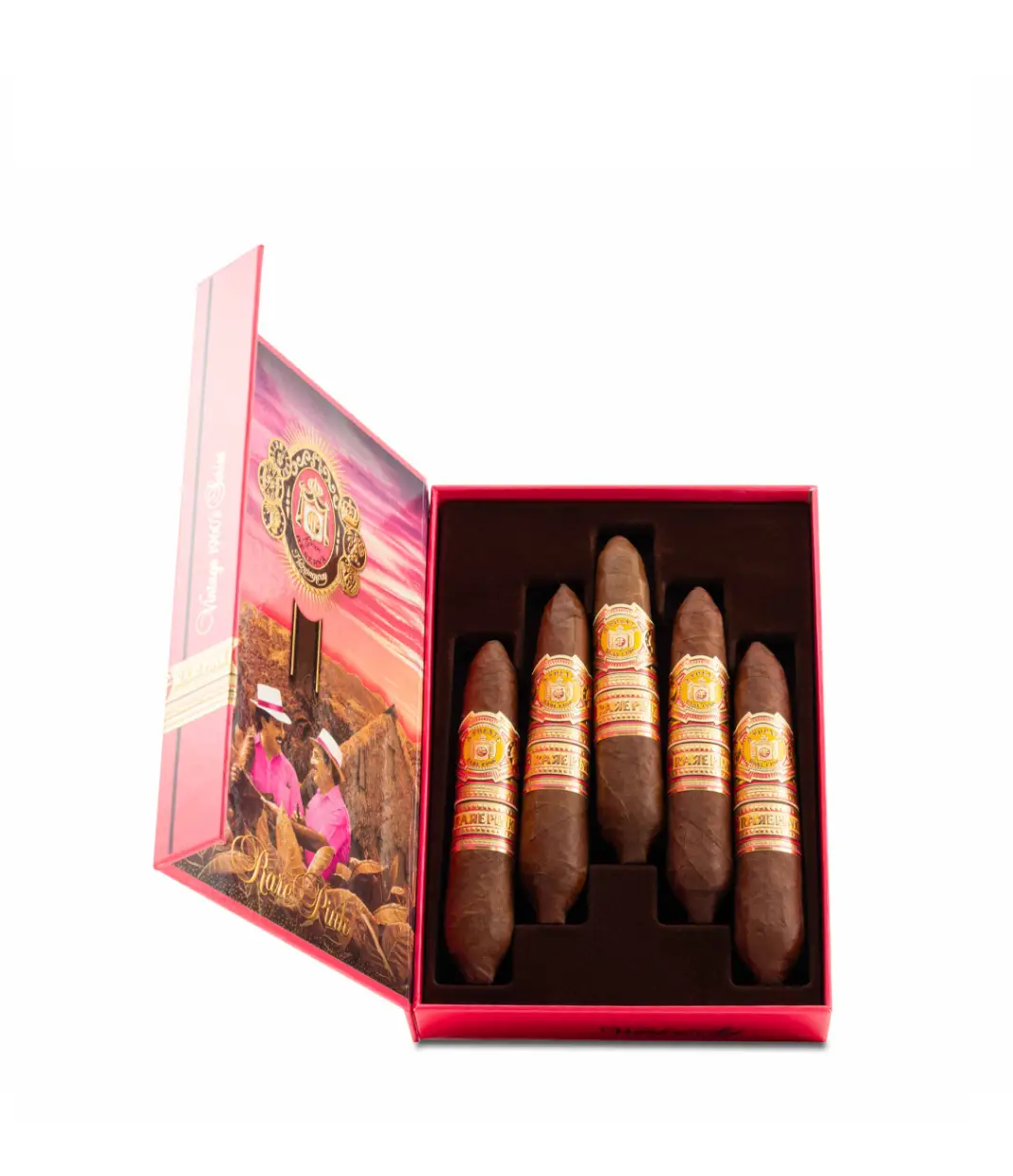 Arturo Fuente Rare Pink Vintage 1960's Series Work of Art Cigar Box View 4 from AuCigars, premium Cuban cigar