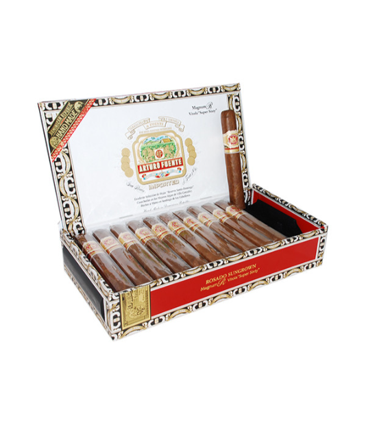 Arturo Fuente Rosado Magnum R 60 Cigar Box of 24 close-up from AuCigars, premium Cuban cigar