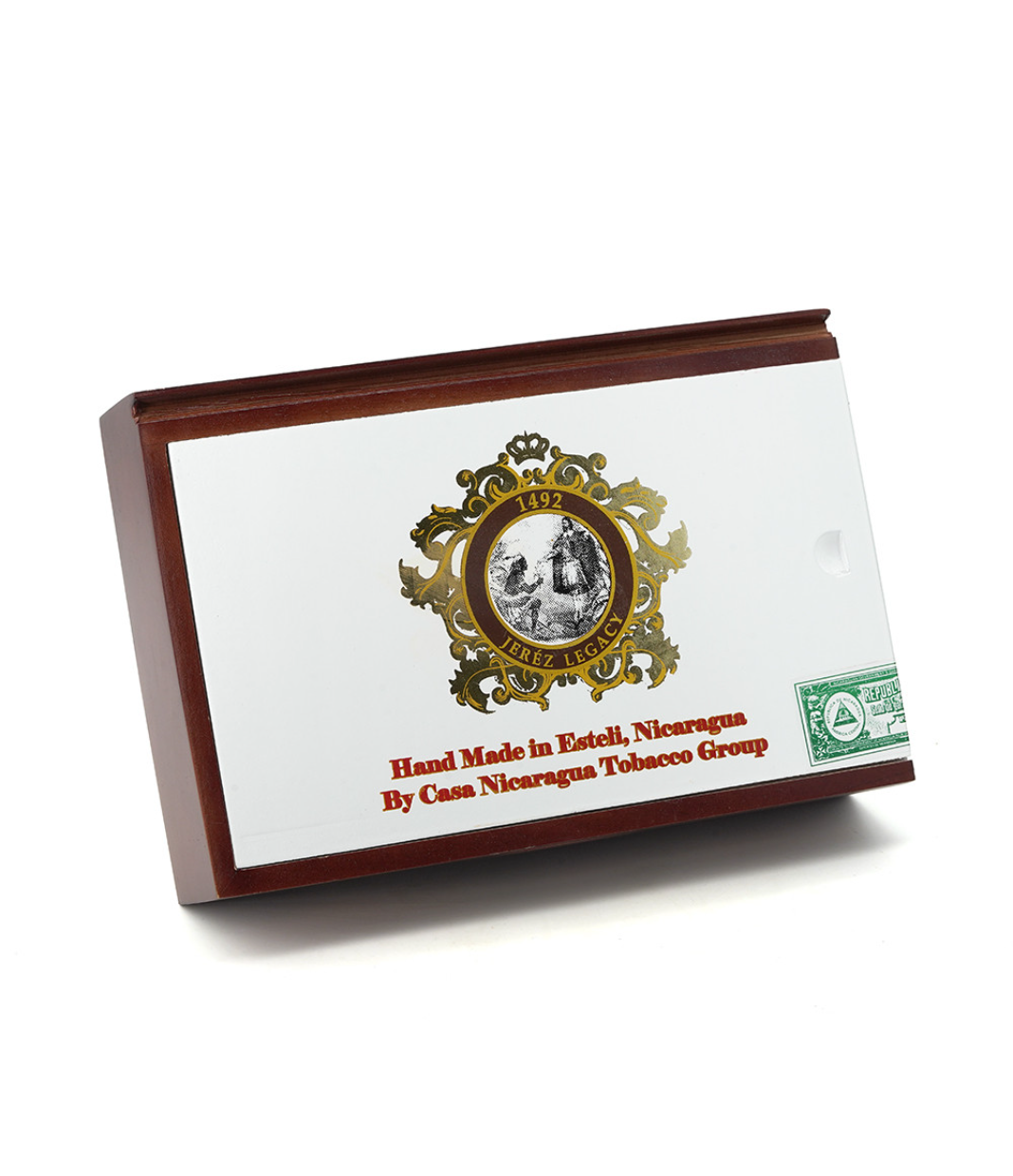 Casa Nicaragua 1492 Jerez Legacy Robusto Extra Cigar Box View 3 from AuCigars, premium Cuban cigar