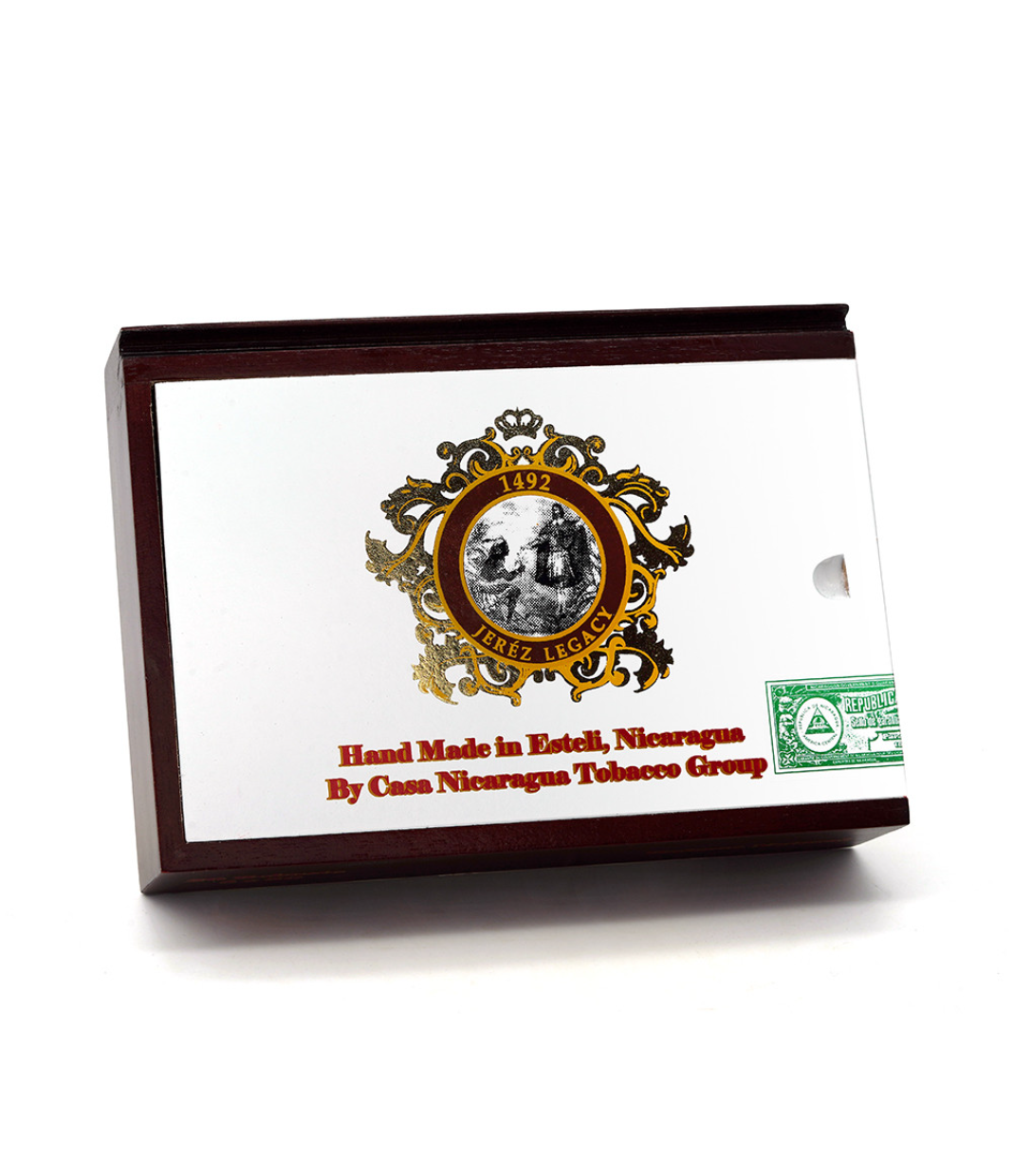 Casa Nicaragua 1492 Jerez Legacy Robusto Cigar Box View 3 from AuCigars, premium Cuban cigar